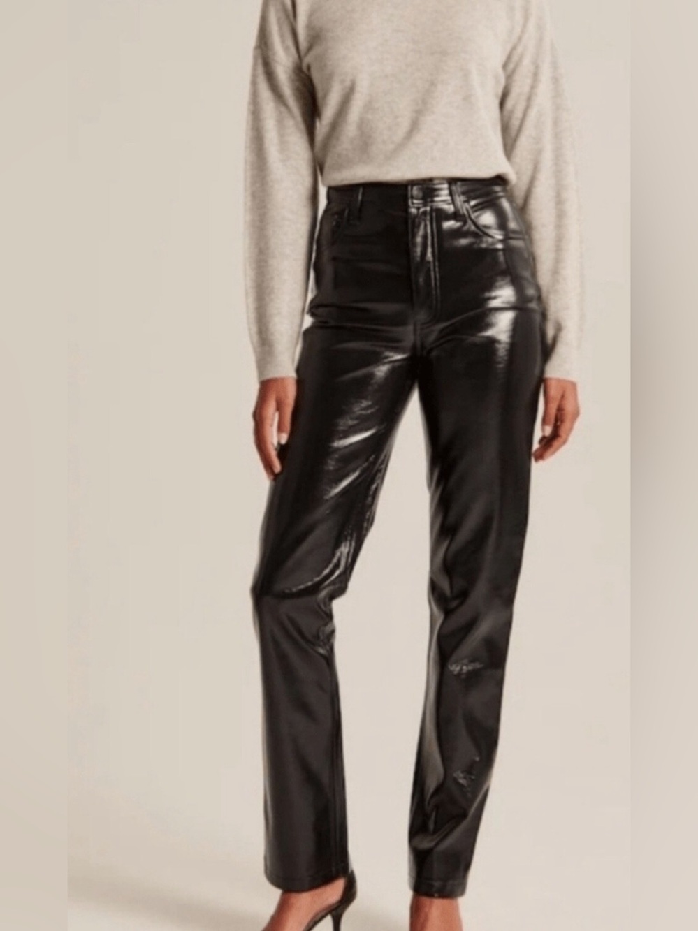 Abercrombie & Fitch vegan Leather Ultra high rise pants Sz 26 women’s 2